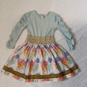 Matilda Jane Light Blue & Multicolor Floral Smocked Dress